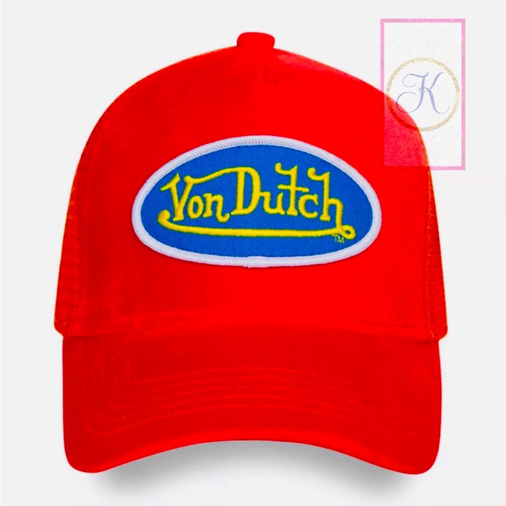Von Dutch Vibrant Orange Hollywood TRUCKER 🧢 CAP 🧢 NWT